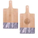 HH2275 Black Marble And Bamboo Cutting Board With Custom Imprint